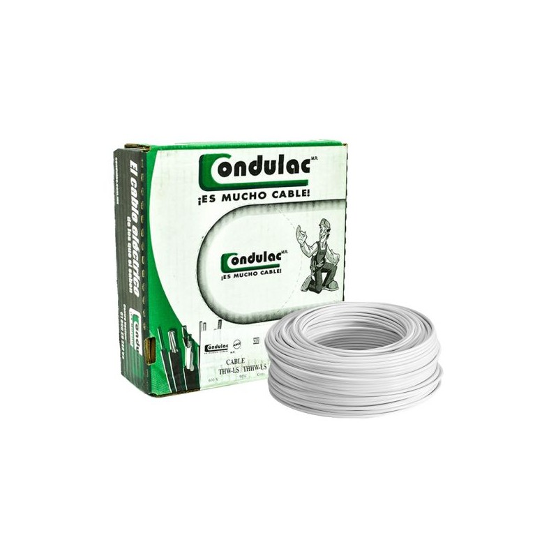 CONDULAC 100mts. Cable Pot Duplex Cal. 12 Blanco 100% Cobre