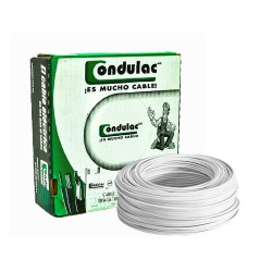CONDULAC Caja 100 Mts Cable Blanco Thw Cal 18 Awg 100%cobre