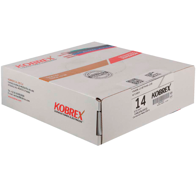C.CU.THHW-LS 600V BLANCO 19H 14AWG CAJA 100m